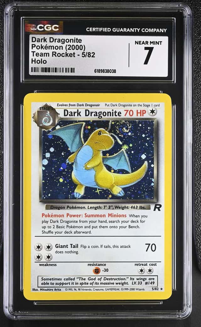 2000 Pokemon Team Rocket Holo Dark Dragonite #5 CGC 7 NRMT