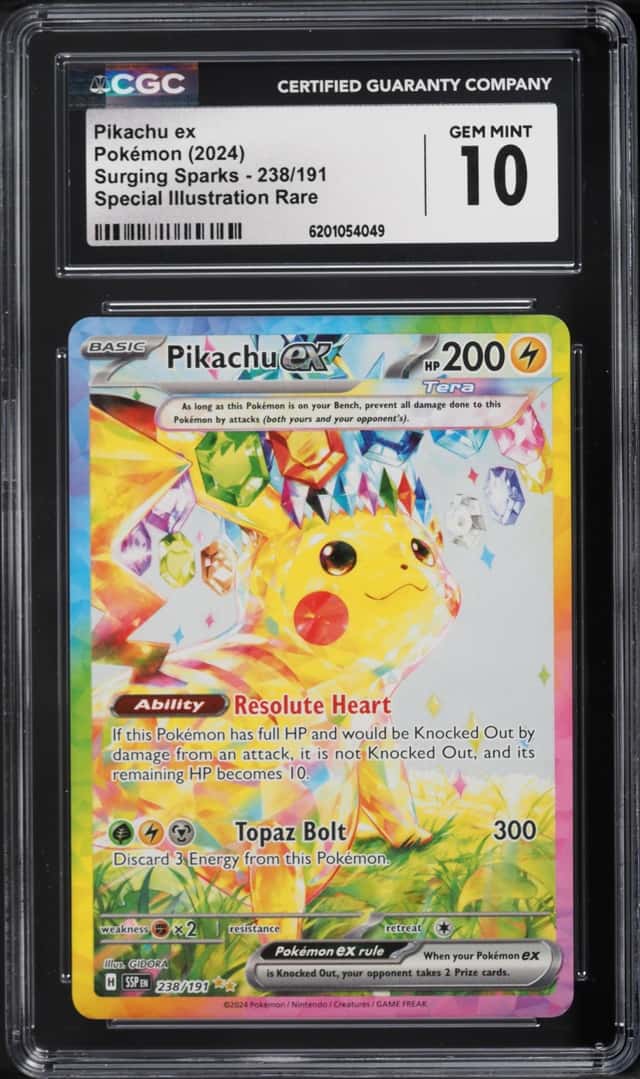 2024 Pokemon Scarlet & Violet Surging Sparks SIR Pikachu ex #238 CGC 10 GEM MINT