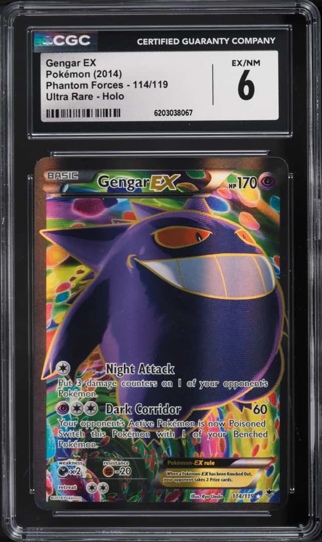 2014 Pokemon XY Phantom Forces Full Art Gengar Ex #114 CGC 6 EXMT