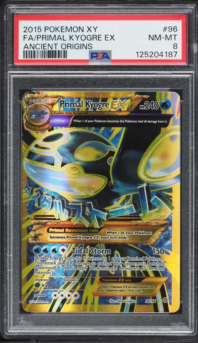 2015 Pokemon XY Ancient Origins Full Art Primal Kyogre EX #96 PSA 8 NM-MT