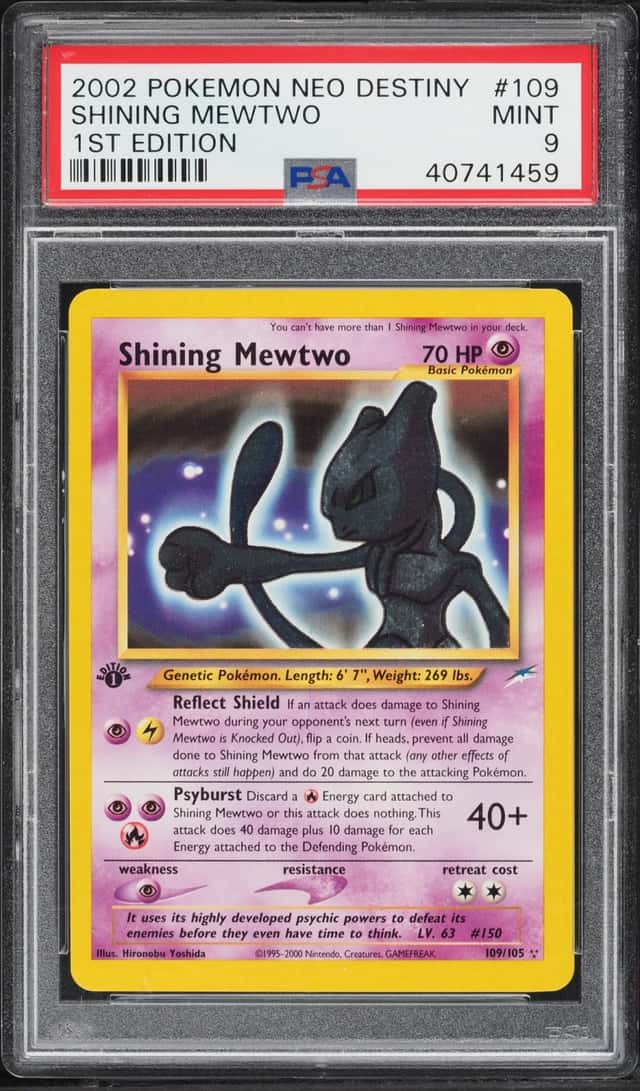 2002 Pokemon Neo Destiny 1st Edition Shining Mewtwo #109 PSA 9 MINT