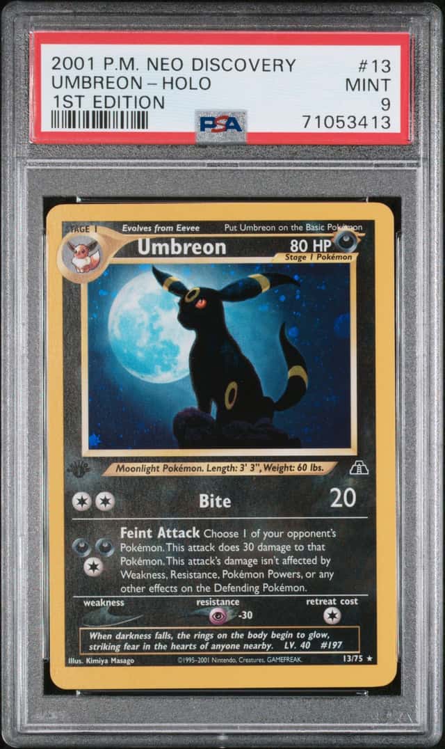 2001 Pokemon Neo Discovery 1st Edition Holo Umbreon #13 PSA 9 MINT
