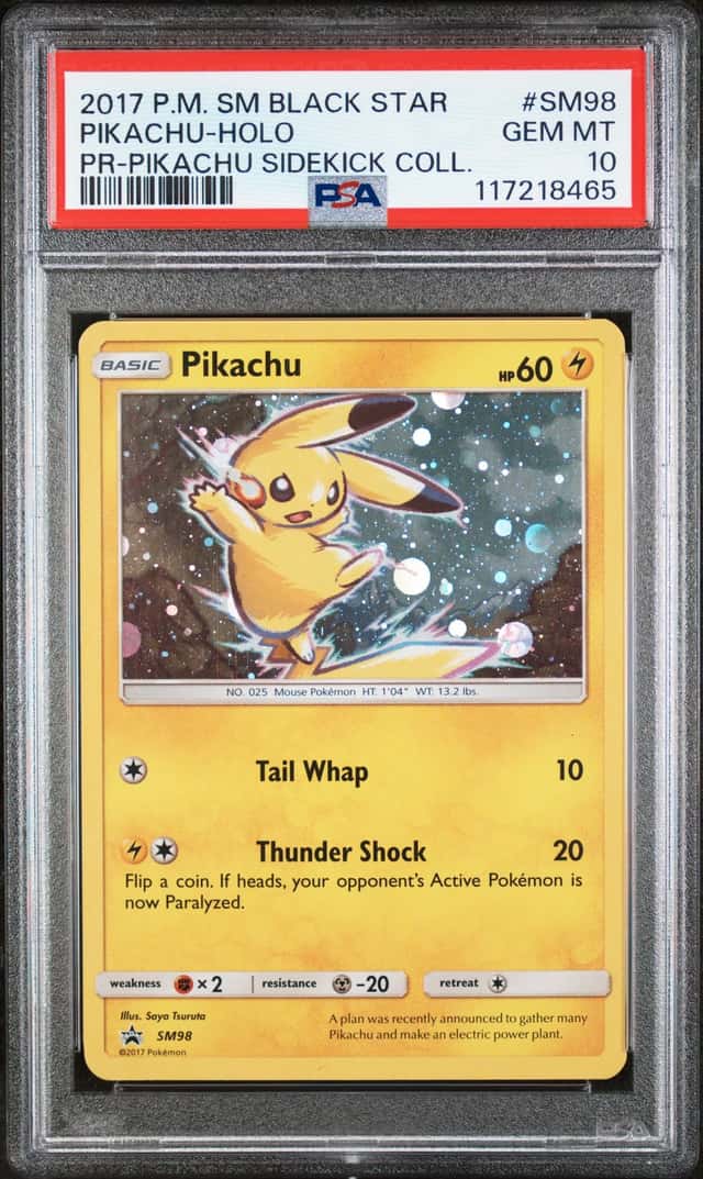 2017 Pokemon Sun & Moon Black Star Promo Sidekick Collection Holo Pikachu #SM98 PSA 10 GEM MINT