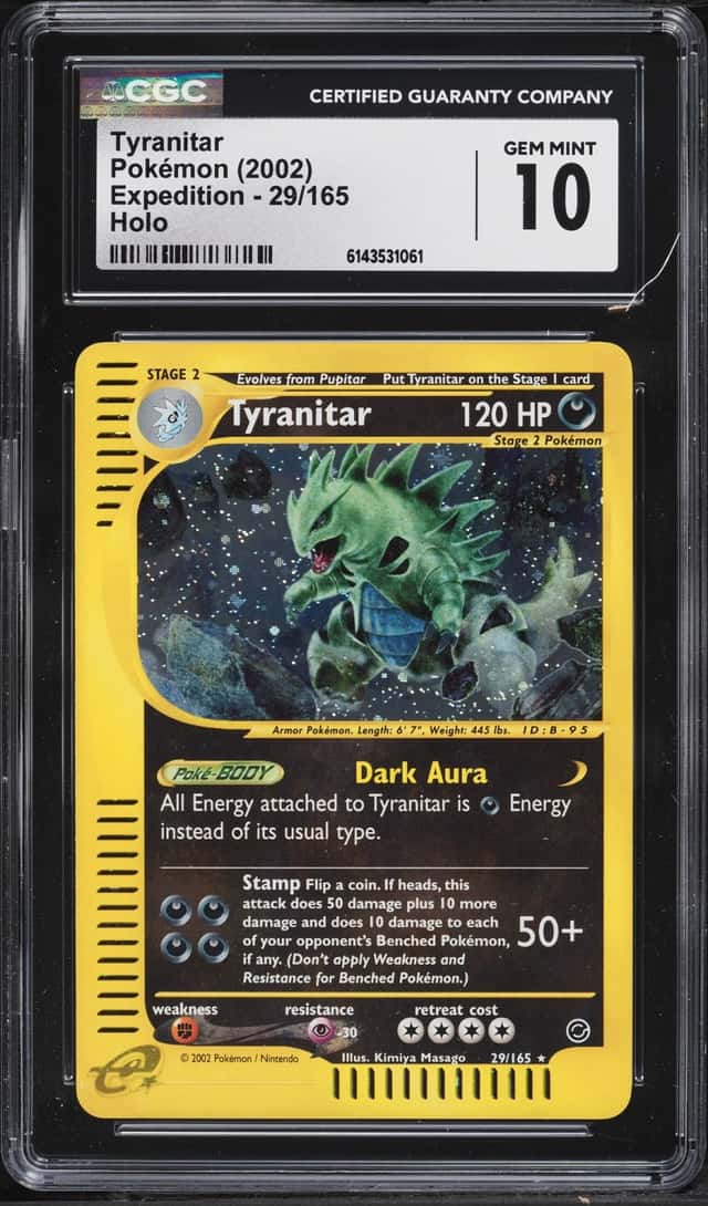 2002 Pokemon Expedition Holo Tyranitar #29 CGC 10 GEM MINT