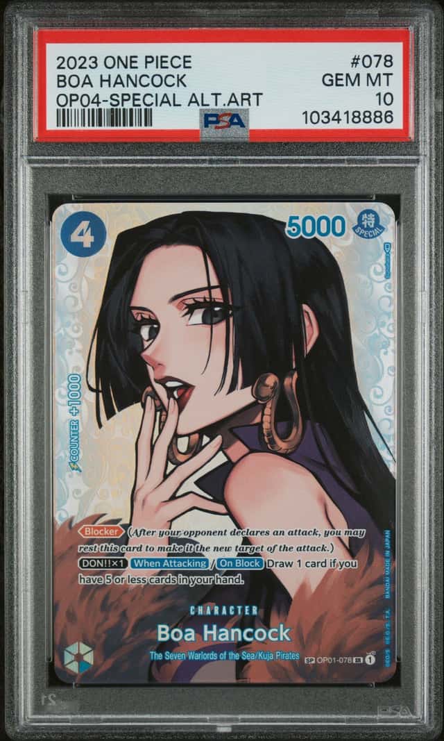 2023 One Piece Kingdoms Of Intrigue SP SR Alt Art Boa Hancock #OP01-078 PSA 10 GEM MINT