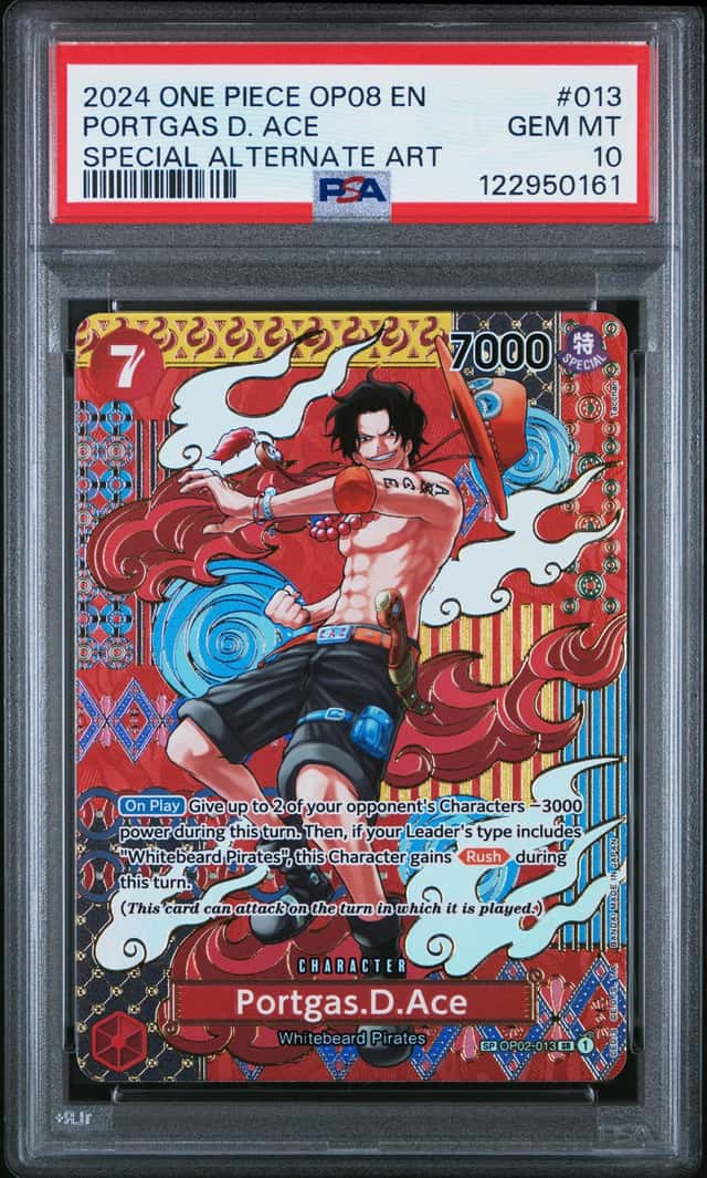 2023 One Piece OP02 Manga Alternate Art #013 Portgas D. Ace PSA 10 GEM MINT