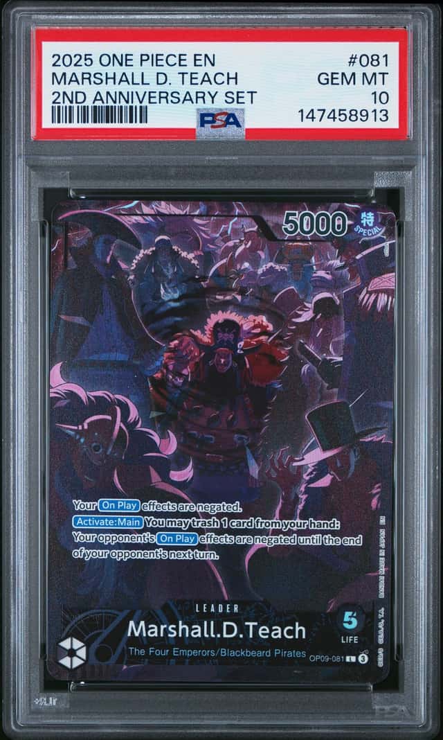 2025 One Piece Marshall.D.Teach Leader 2nd Anniversary #OP09-081 PSA 10 GEM MINT