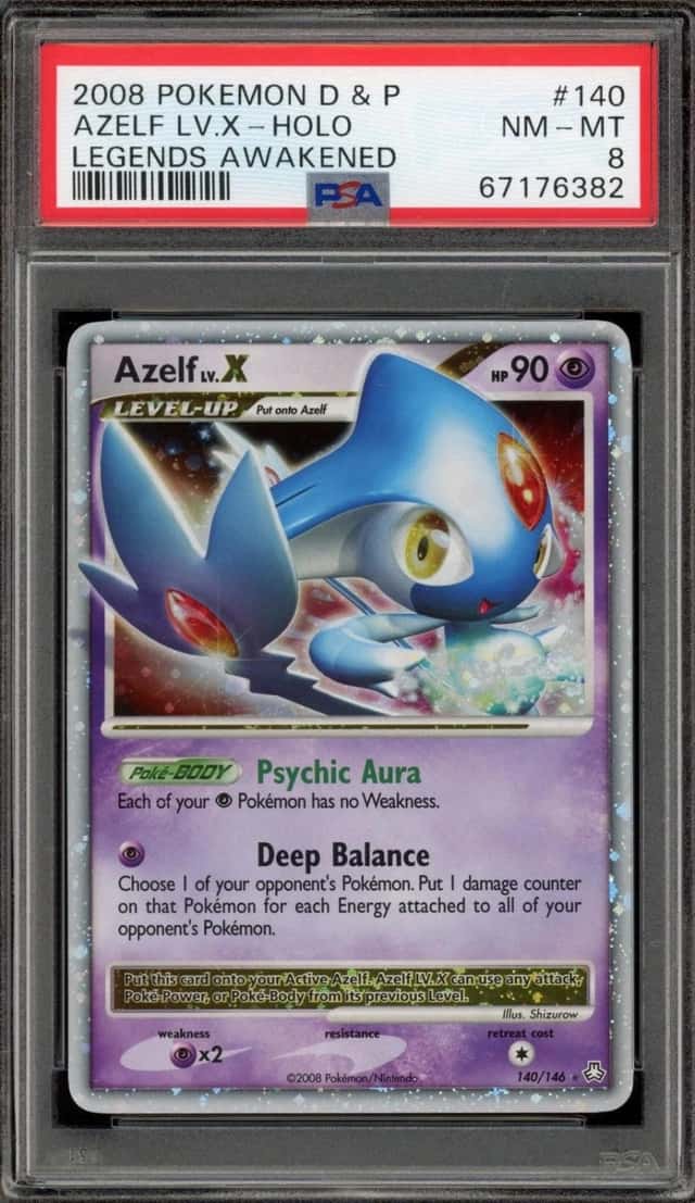 Pokemon Azelf LV.X Holo Legends Awakened 140/146 PSA 8