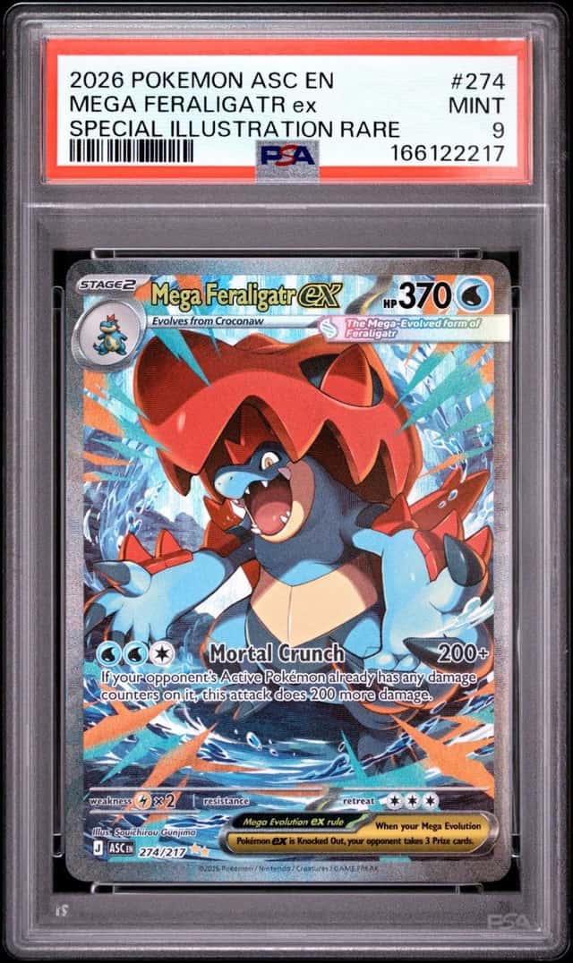 2026 POKEMON ASCENDED HEROES SPECIAL ILLUSTRATION RARE MEGA FERALIGATR EX PSA 9
