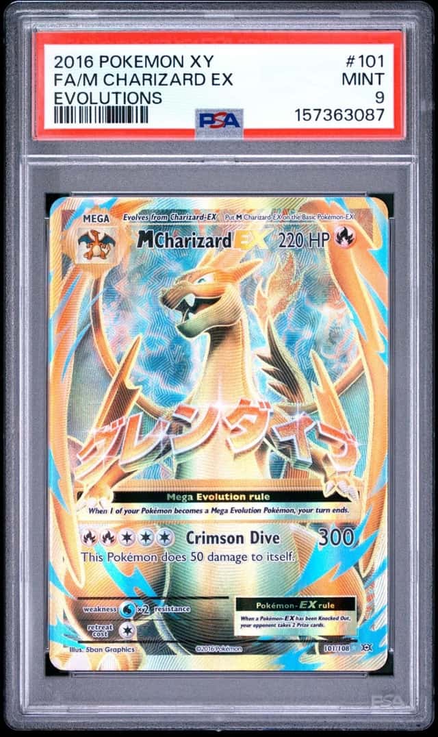 2016 POKEMON XY EVOLUTIONS #101 FULL ART/M CHARIZARD EX PSA 9