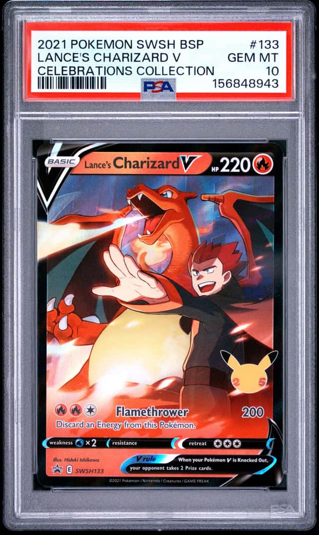 Lance's Charizard V PSA 10 Pokemon Sword & Shield Black Star Promos SWSH133 2021
