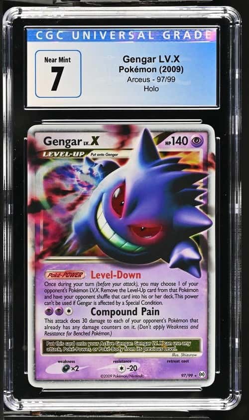 2009 POKEMON PLATINUM ARCEUS #97 GENGAR LV.X-HOLO CGC 7