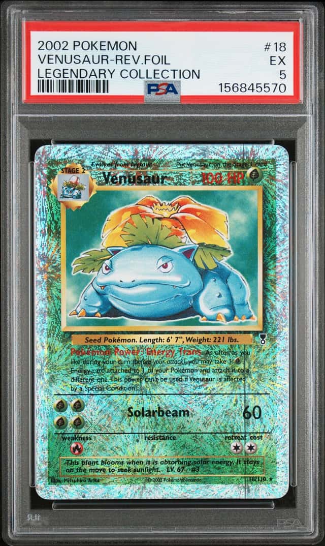Vintage Pokemon Card Venusaur Legendary Collection Reverse Holo 18/110 PSA 5