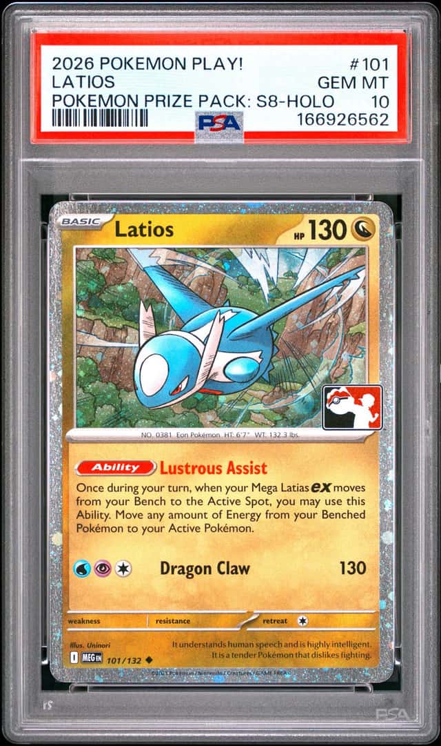2026 POKEMON PLAY! POKEMON PRIZE PACK: SERIES 8 #101 LATIOS HOLO PSA 10