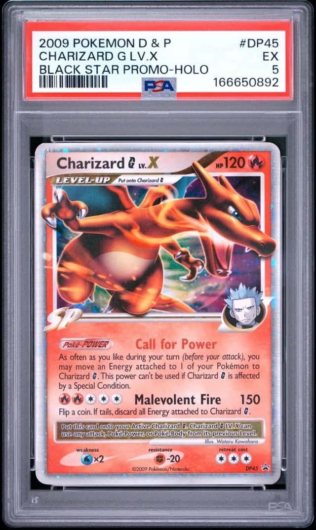 2009 POKEMON DIAMOND & PEARL BLACK STAR PROMO HOLO #DP45 CHARIZARD G LV.X PSA 5