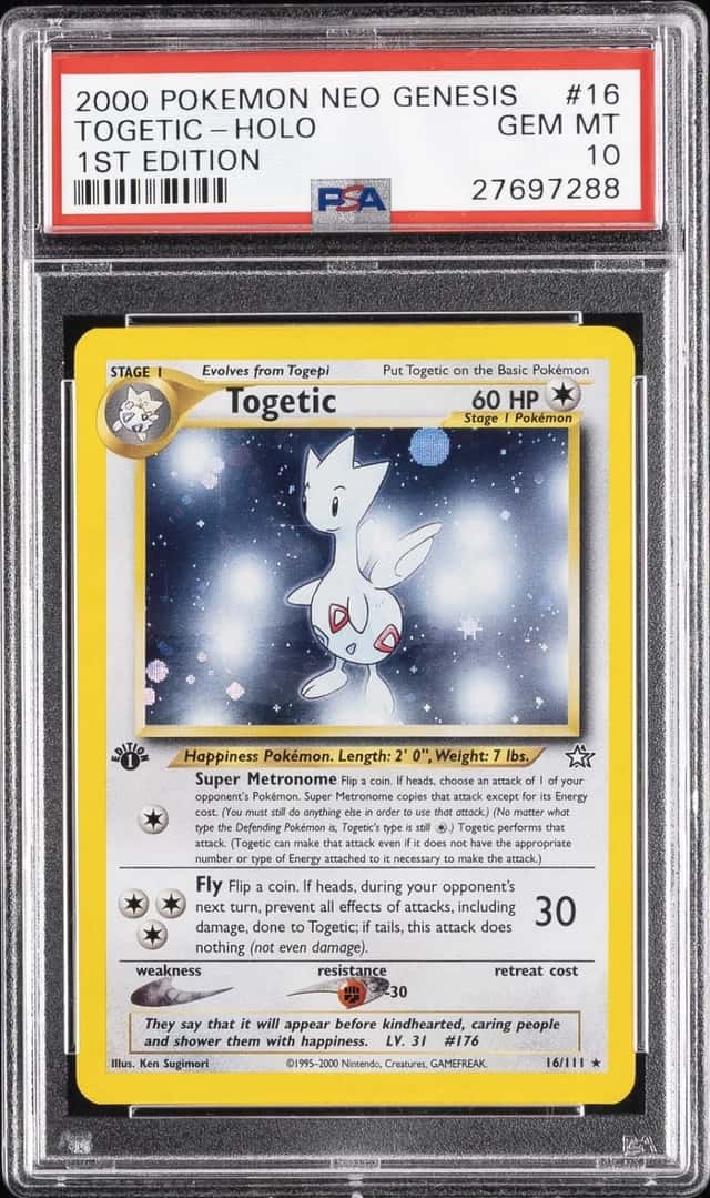 2000 POKEMON NEO GENESIS 1ST EDITION #16 TOGETIC-HOLO PSA 10