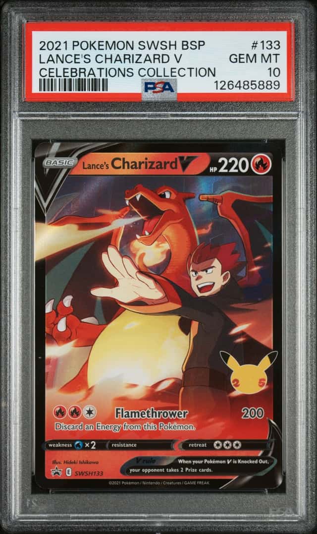 The Pokémon Company Pokemon TCG Lance's Charizard V SWSH133 Holo EN PSA 10