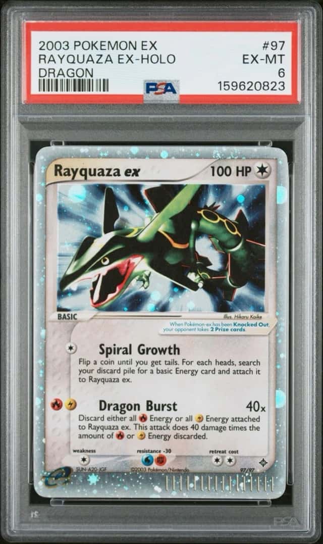 2003 Pokemon Rayquaza EX PSA 6 Holo Dragon 97/97