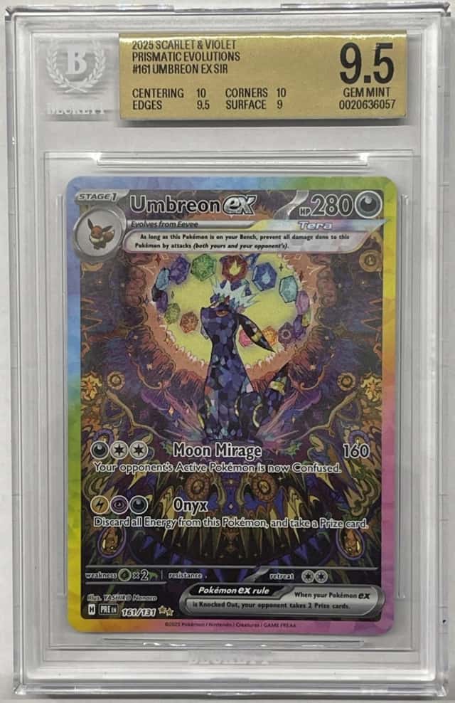 Pokemon Umbreon ex Special Illustration Rare Prismatic Evolutions 161 BGS 9.5