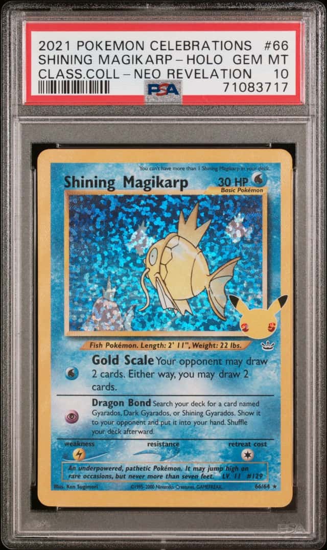 2021 POKEMON CELEBRATIONS CLASSIC COLLECTION #66 SHINING MAGIKARP - HOLO PSA 10