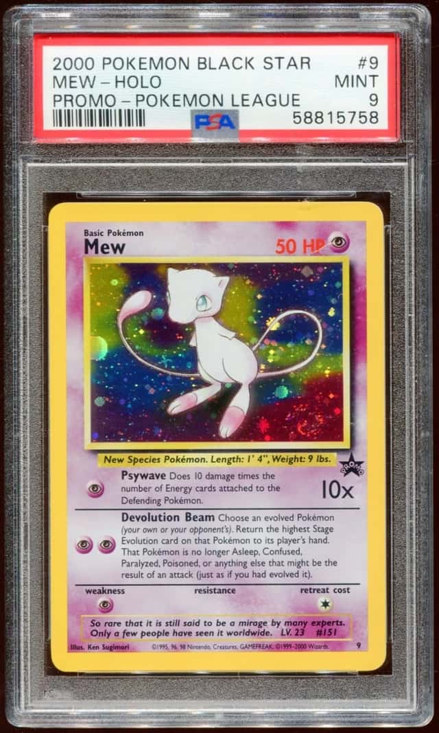 2000 WOTC POKEMON LEAGUE BLACK STAR HOLO FOIL MEW #9 PROMO PSA 9