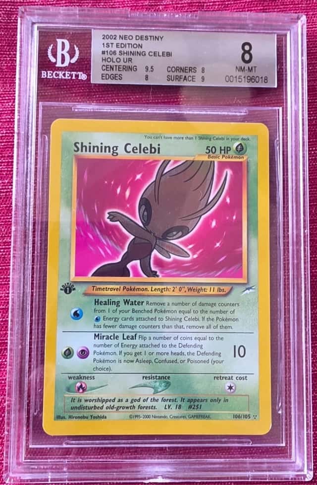 Pokémon TCG 2002 NEO DESTINY 1st Edition #106/105 Shining Celebi Holo UR