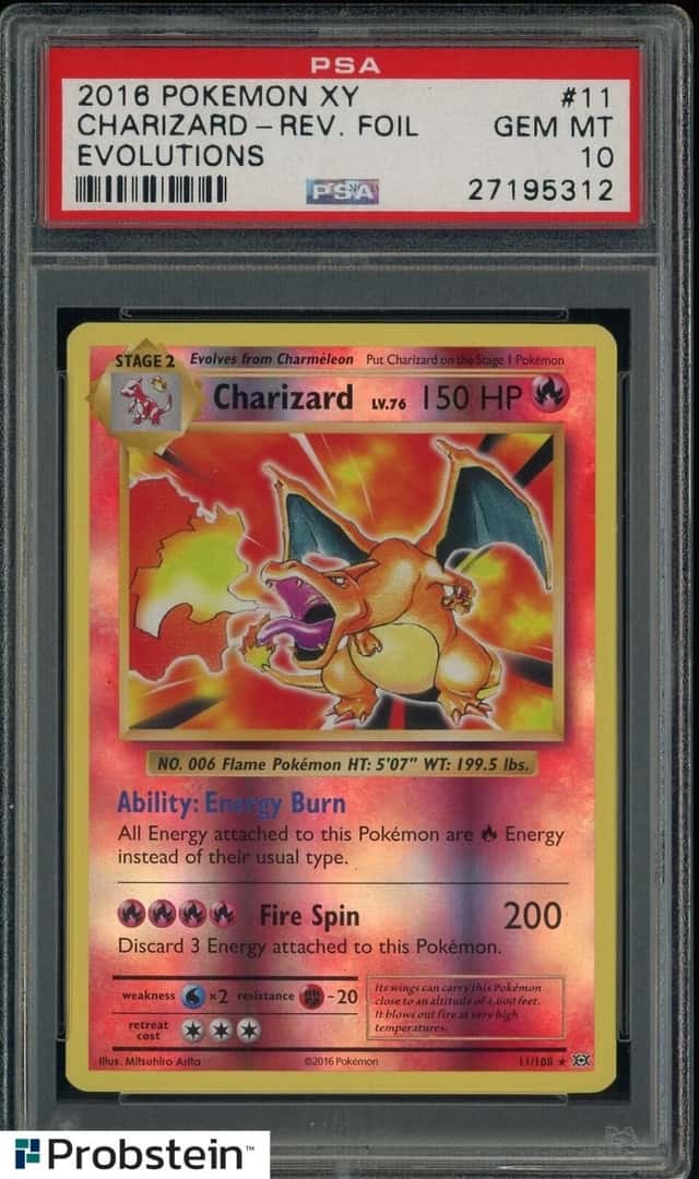 2016 Pokemon XY Evolutions #11 Charizard Reverse Holo Foil PSA 10 GEM MINT
