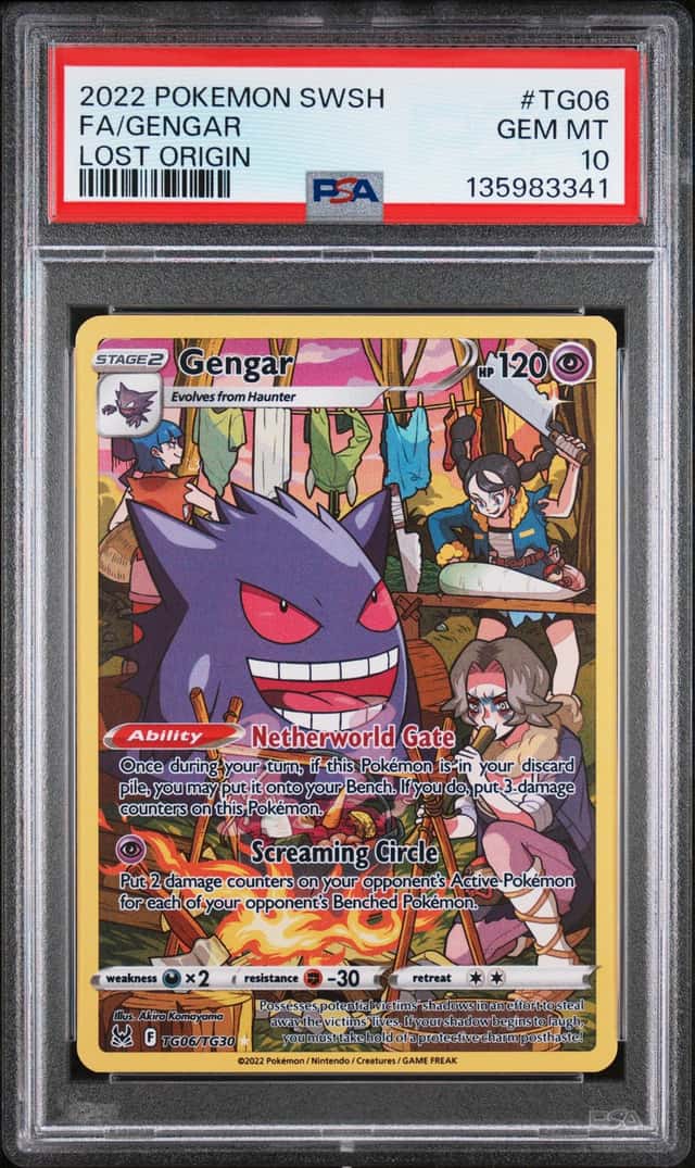2022 POKEMON SWORD & SHIELD LOST ORIGIN #TG06 FA/GENGAR LOST ORIGIN PSA 10