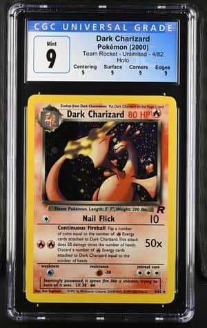 2000 Pokemon Team Rocket Unlimited #4/82 Dark Charizard CGC 9 MINT
