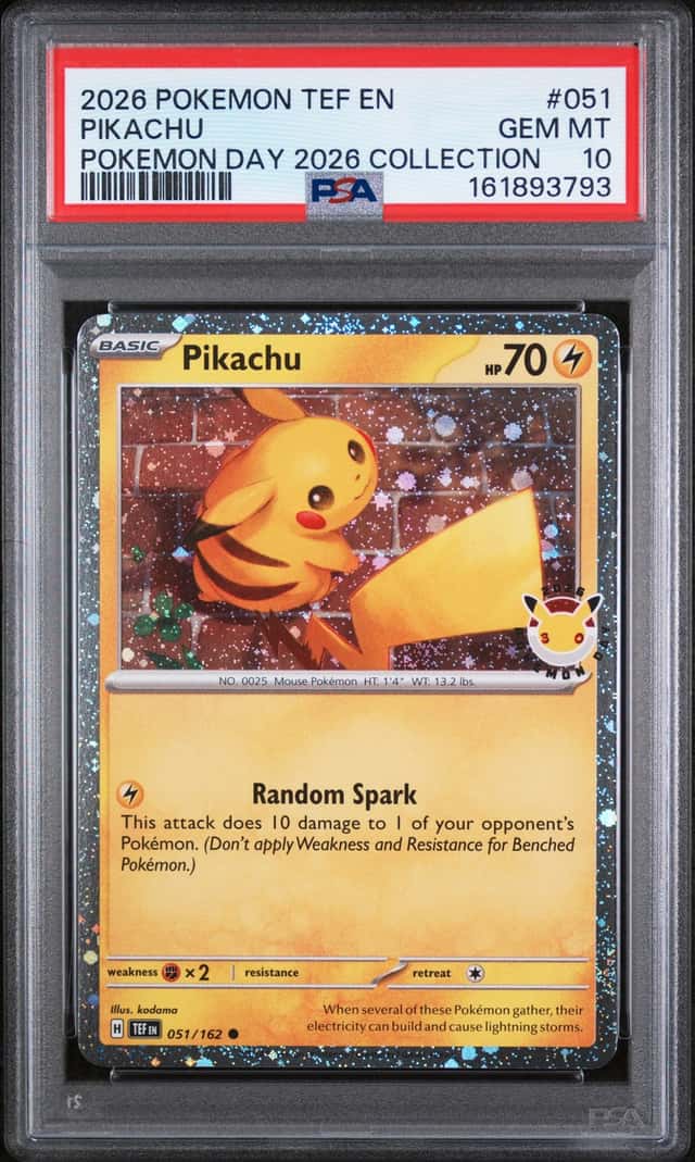 Pokemon 2026 Pikachu 051/162 Pokemon Day Collection Holo English PSA 10