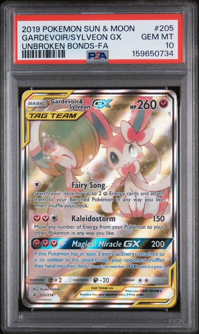 2019 Pokemon Sun & Moon Gardevoir Sylveon Tag Team GX #205/214 PSA 10 GEM MINT