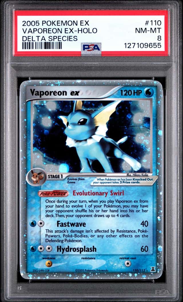 2005 Pokemon Ex Delta Species Holo Vaporeon Ex #110