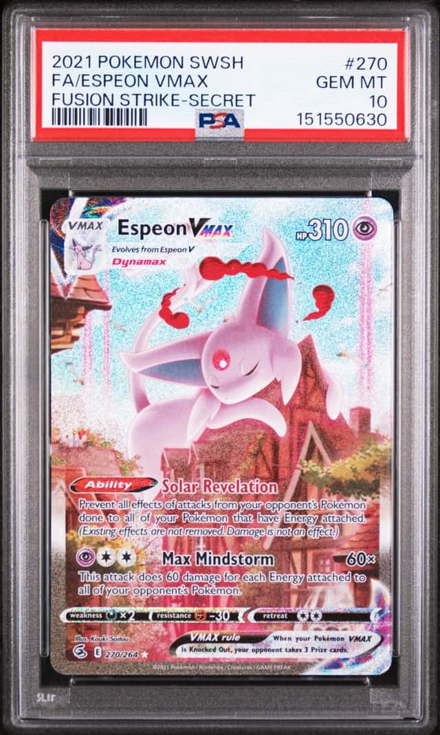 2021 Pokemon Sword and Shield Fusion Strike Secret Rare Espeon Vmax #270