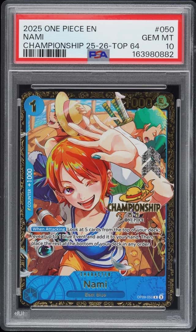 2025 ONE PIECE PROMOS CHAMPIONSHIP 25-26-TOP 64 #050 NAMI PSA 10