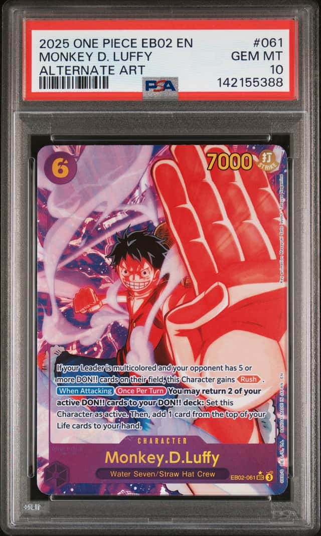 2025 One Piece EB02 EN Alternate Art #061 Monkey D Luffy PSA 10 GEM MINT