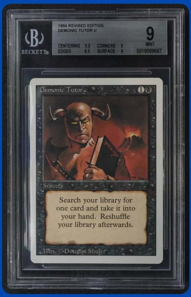 1994 MAGIC: THE GATHERING REVISED EDITION DEMONIC TUTOR BGS 9