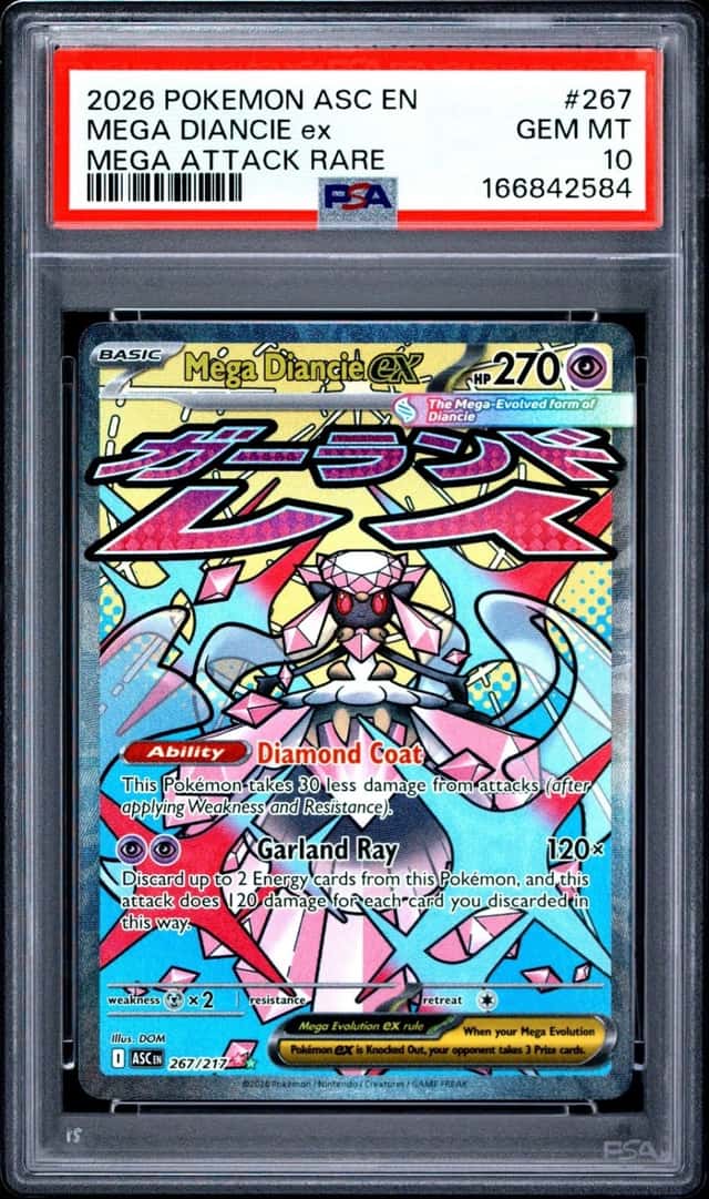 2026 POKEMON ASC EN-ASCENDED HEROES MEGA ATTACK RARE #267 MEGA DIANCIE EX PSA 10