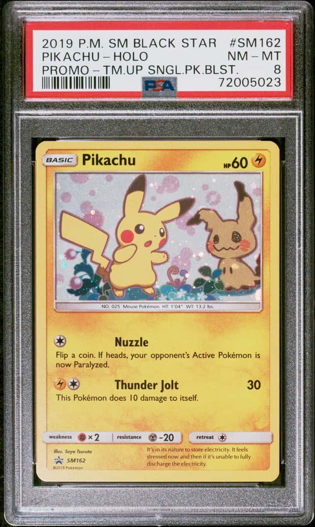 Pikachu SM162 SM Black Star Promo Holo PSA 8 English 2019 HP 60