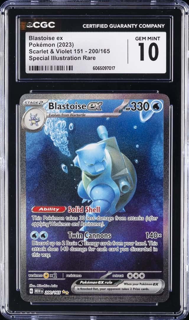 2023 POKEMON 151 SPECIAL ILLUSTRATION RARE #200 BLASTOISE EX CGC 10