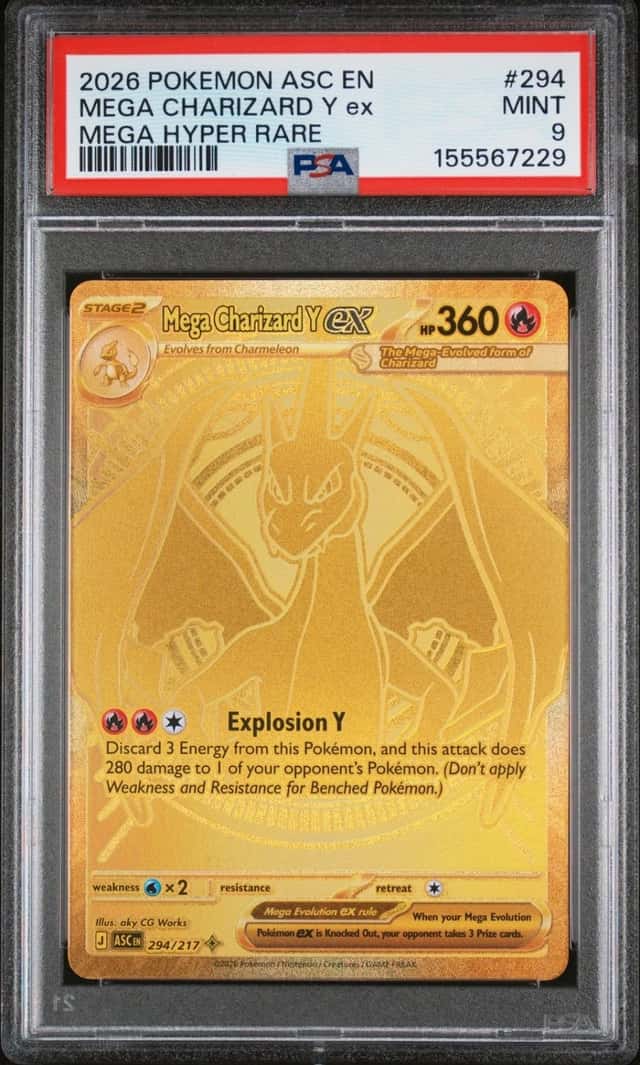 2026 POKEMON ASC EN-ASCENDED HEROES MEGA HYPER RARE MEGA CHARIZARD Y EX PSA 9