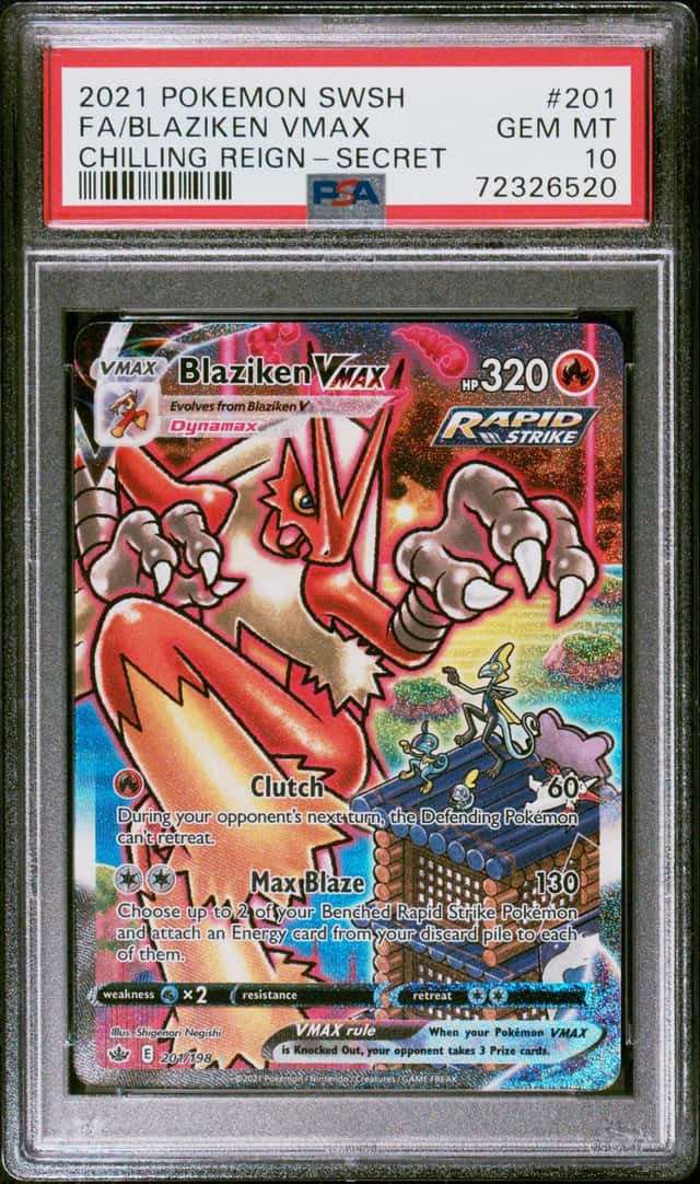 2021 Pokemon SWSH Chilling Reign #201 FA/Blaziken VMAX PSA 10