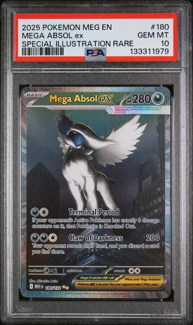 Mega Absol ex PSA 10 GEM MT 2025 Pokemon Mega Evolution (MEG) EN #180 SIR