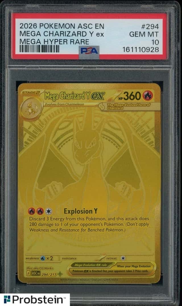 2026 Pokemon ASC EN Mega Hyper Rare #294 Mega Charizard Y ex PSA 10 GEM MINT