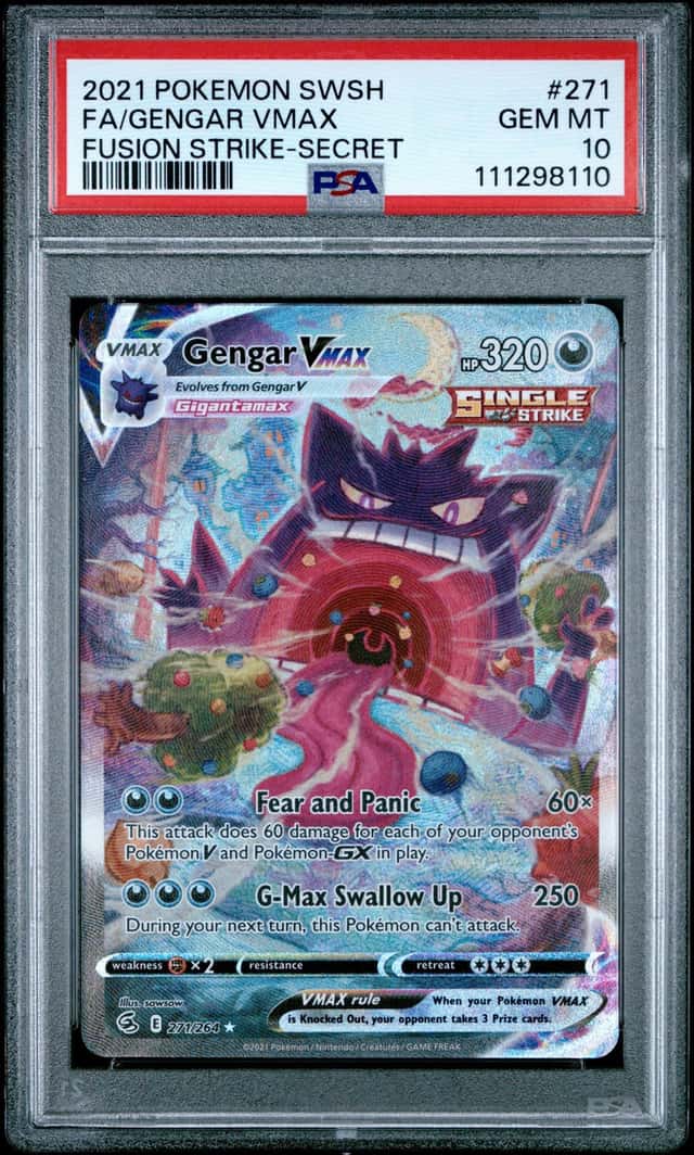 2021 Pokemon SWSH Fusion Strike Gengar VMAX #271/264 PSA 10 GEM MINT
