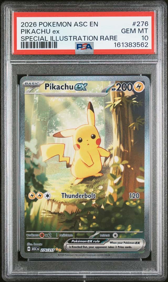 Pokemon 2026 Pikachu ex 276/217 SIR Ascended Heroes GEM MINT PSA 10