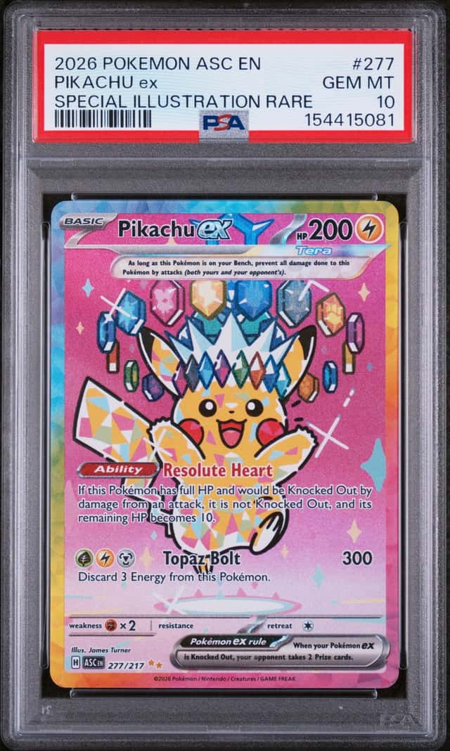 5081 Pikachu ex 2026 Pokemon Ascended Heroes #277 SIR PSA 10