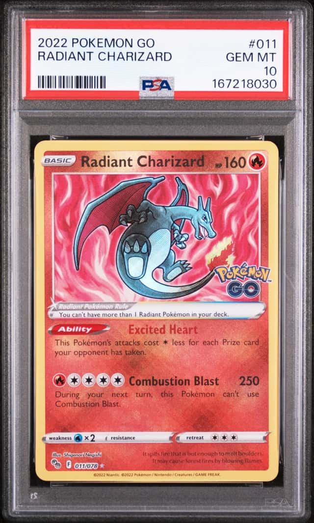Pokemon 2022 Radiant Charizard 011/078 Radiant Rare Pokemon GO GEM MINT PSA 10