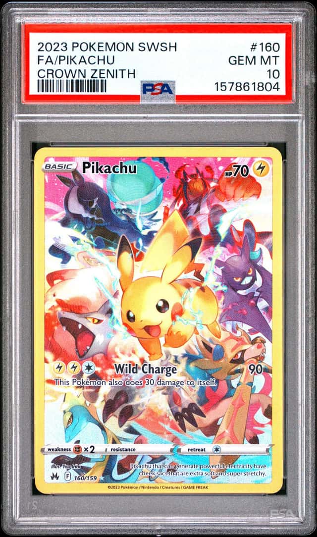 Pokemon 2023 Pikachu 160/159 Full Art Secret Rare Crown Zenith GEM MINT PSA 10