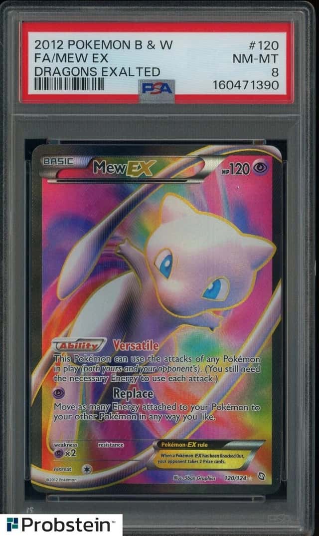 2012 Pokemon B & W Dragons Exalted #120 Mew Ex FA PSA 8 NM-MT