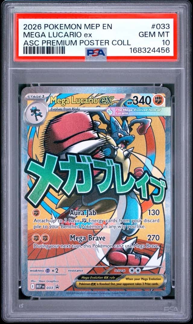 PSA GEM MT 10 - 2026 POKEMON MEP EN-ME BLACK STAR PROMO 033 MEGA LUCARIO ex